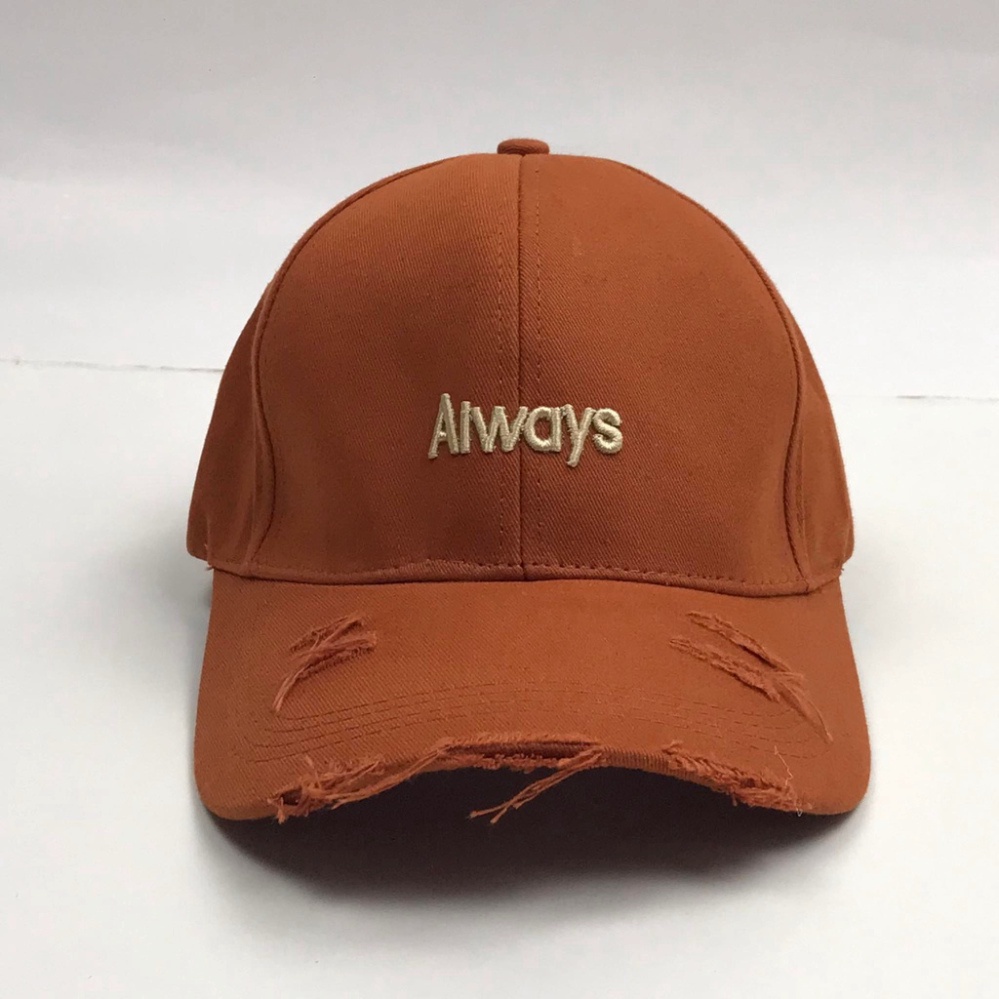 Mũ lưỡi trai thêu chữ Always Nón kết kiểu rách tua rua chất kaki thời trang form unisex nam nữ K17 MN