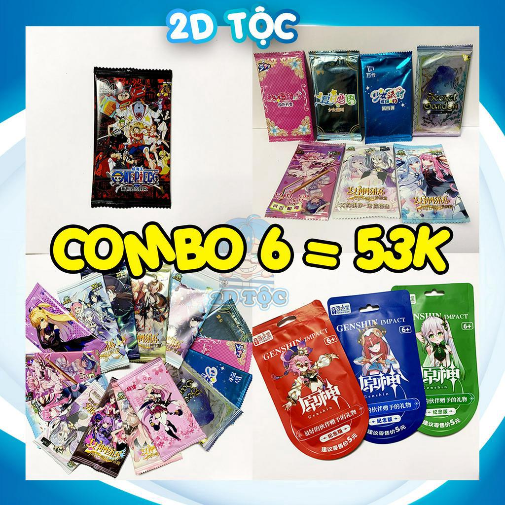 Combo ảnh thẻ nhân phẩm Waifu Anime Girl, Anime One Piece Game Genshin Impact ngẫu nhiên