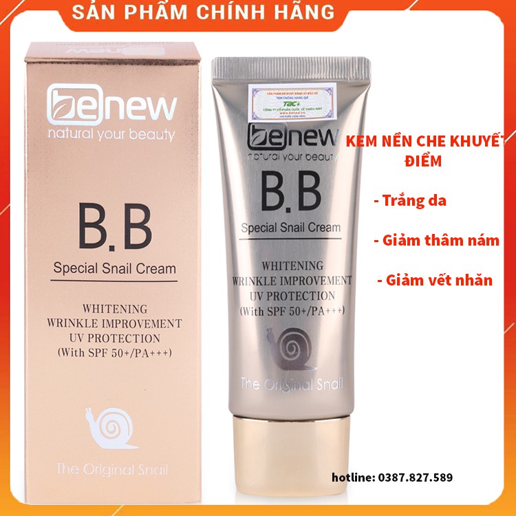 [Kem bb] Kem Nền Chống Nhăn Và Che Khuyết Điểm BB Special Snail Cream Spf50+ Pa+++ Hàn Quốc 50ml - Hàng Chính Hãng