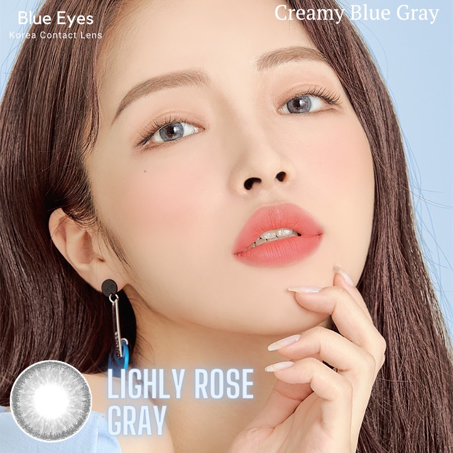 Lens xám tây, Kính áp tròng màu xám tây LIGHLY GRAY, lens giãn tròng nhẹ 14.0mm.