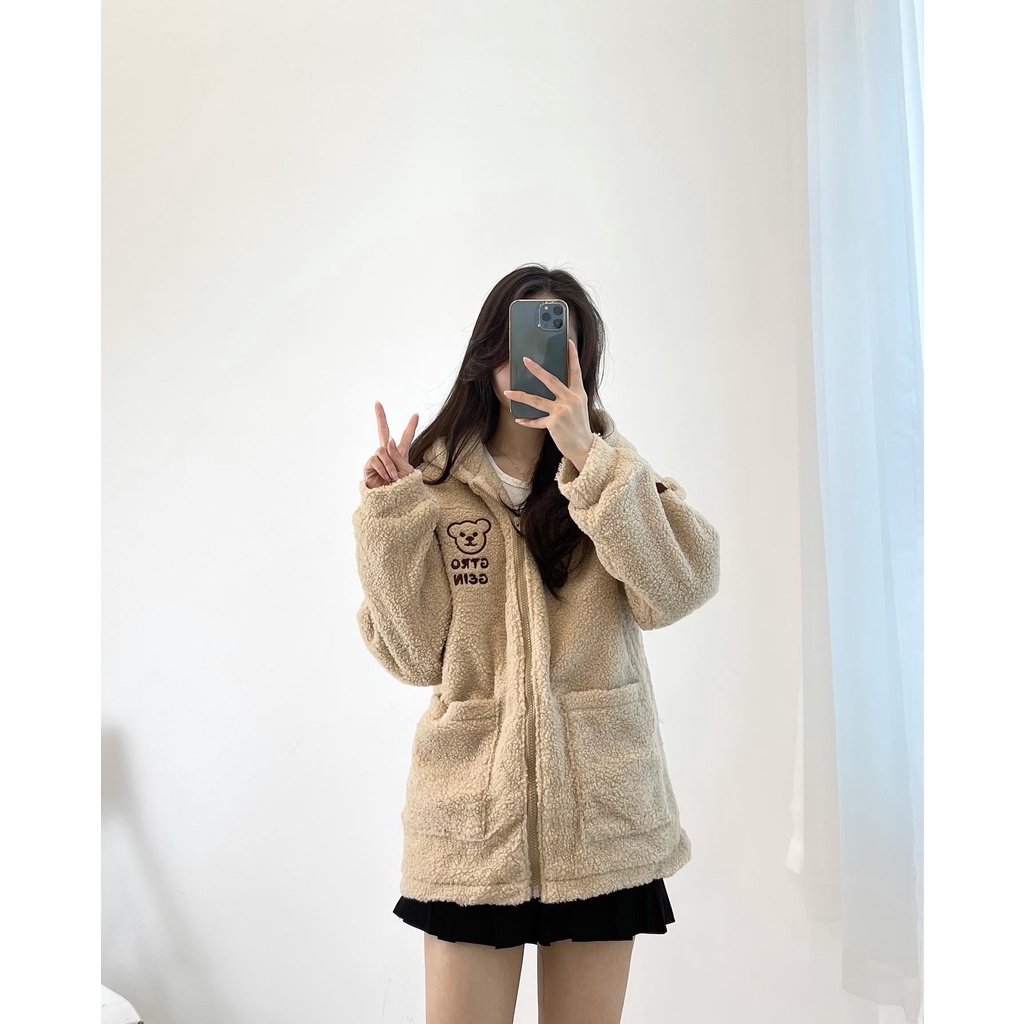 (FREESHIP) Áo khoác lông gấu hàng quảng châu Miho house