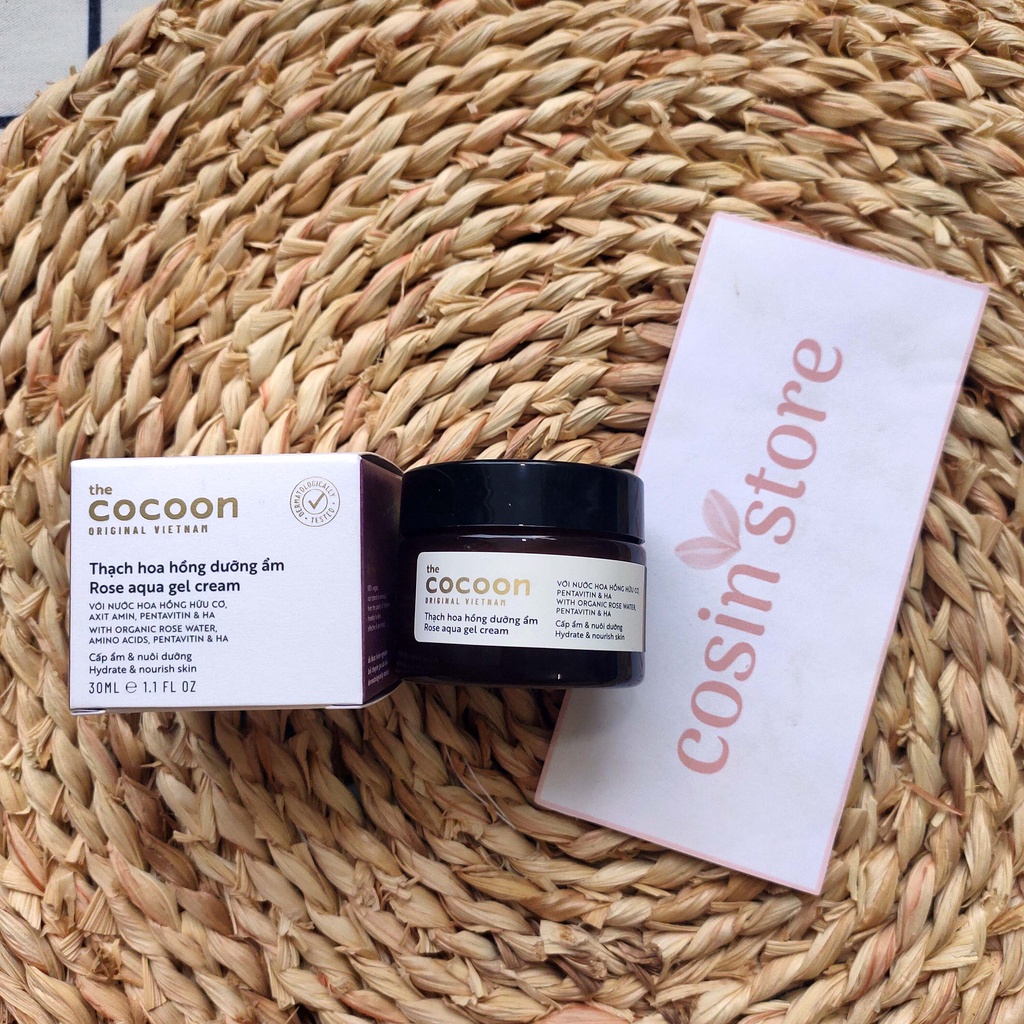 Kem dưỡng Cocoon thạch hoa hồng 30ml giúp nuôi dưỡng và khóa ẩm cho da Cosin Store