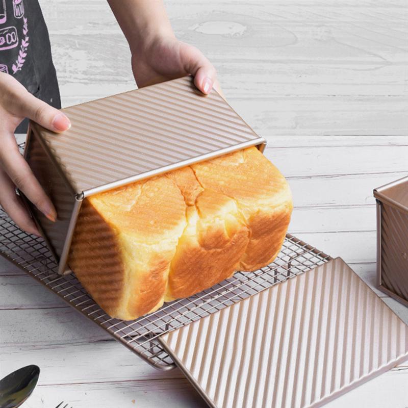 Khuôn Nướng Bánh Mì Có Nắp Trượt Chống Dính Hình Chữ Nhật