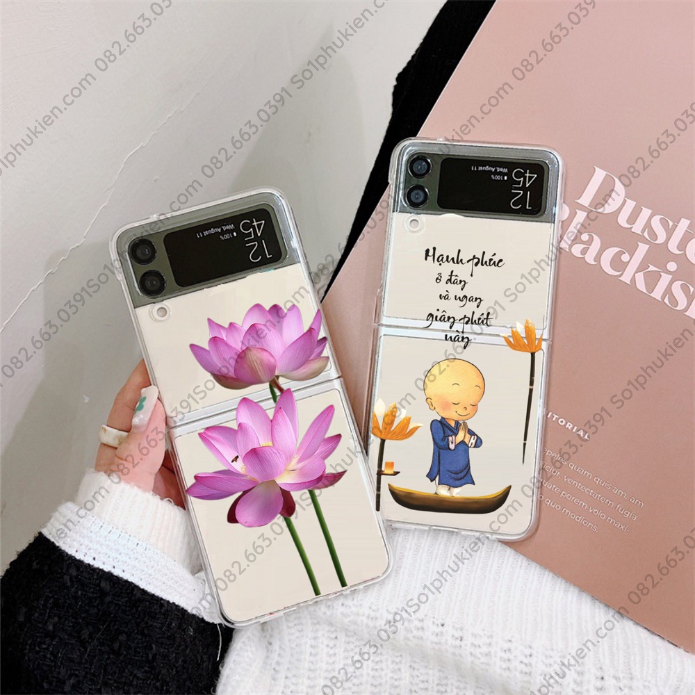 Ốp lưng Samsung Z Flip , Z flip 3 ZFlip 4 dẻo trong hình thư pháp nhiều mẫu đẹp
