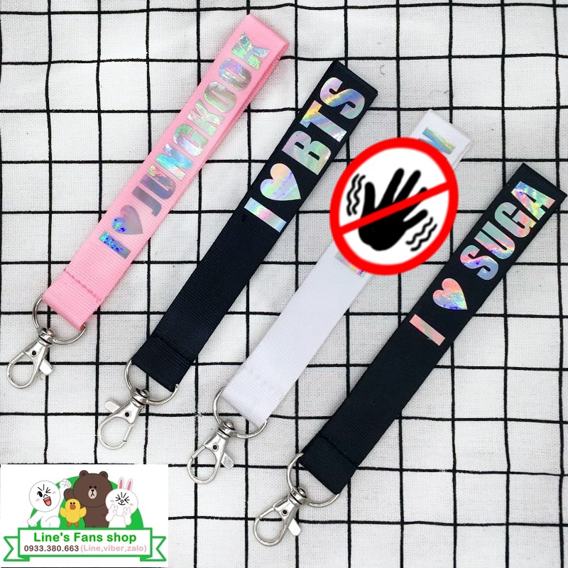 Móc khóa strap BTS (KM tặng Sticker & hình xăm BT21 BTS, khách chọn mẫu)