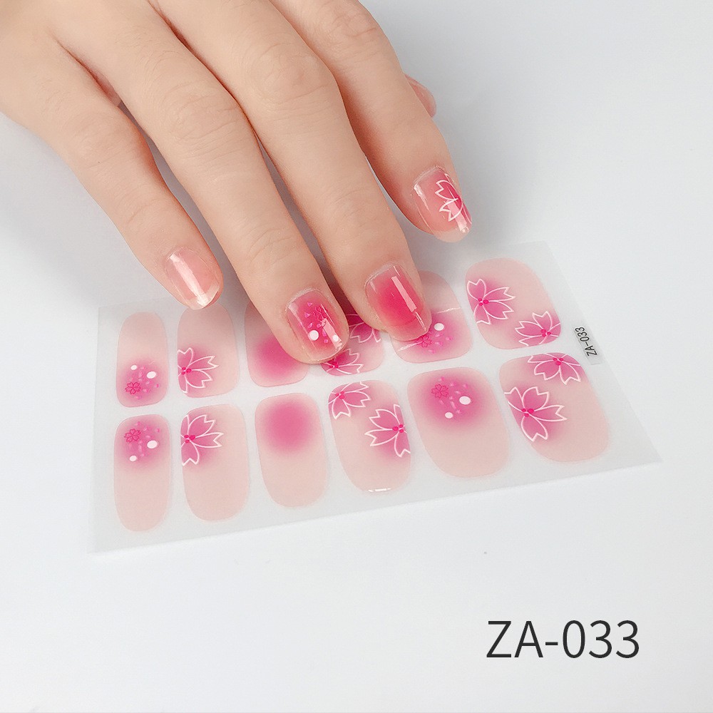 Bộ 12 miếng dán móng tay 3D nghệ thuật Hàn Quốc Màu (ZA 033 - ZA053)