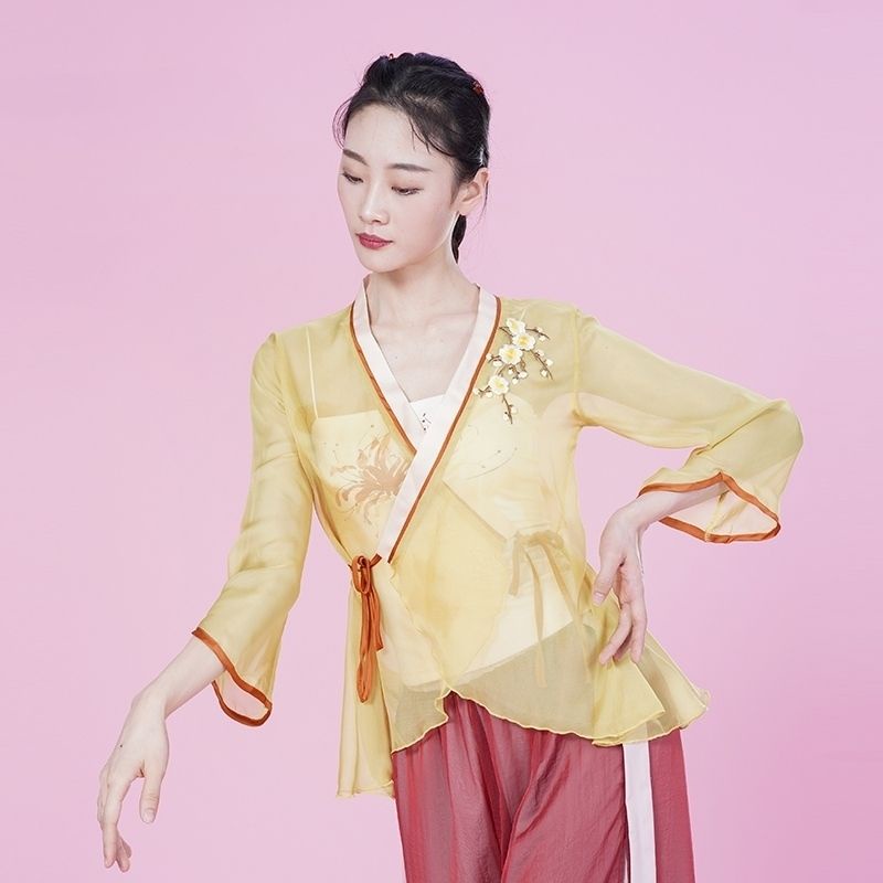 M &amp; E Trang Phục Múa Dân Tộc Truyền Thống Cổ Điển Thanh Lịch Rhyme Cho Nữ Tập Yoga Khiêu Vũ Cơ Thể