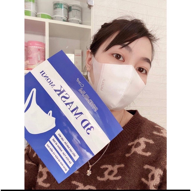 (Hàng chuẩn) Hộp 50 chiếc khẩu trang 3D mask Monji kháng khuẩn | BigBuy360 - bigbuy360.vn