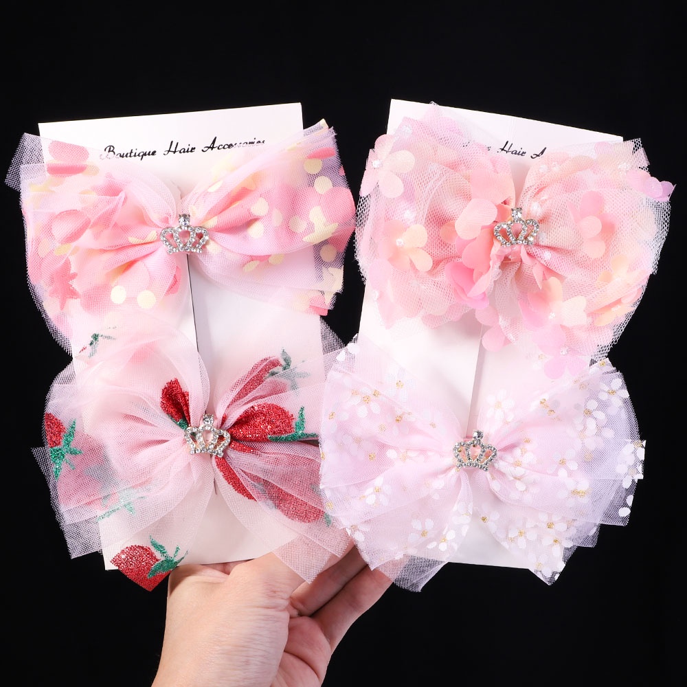 Kẹp tóc KIDSBOWS đính nơ vải chiffon xinh xắn cho bé gái