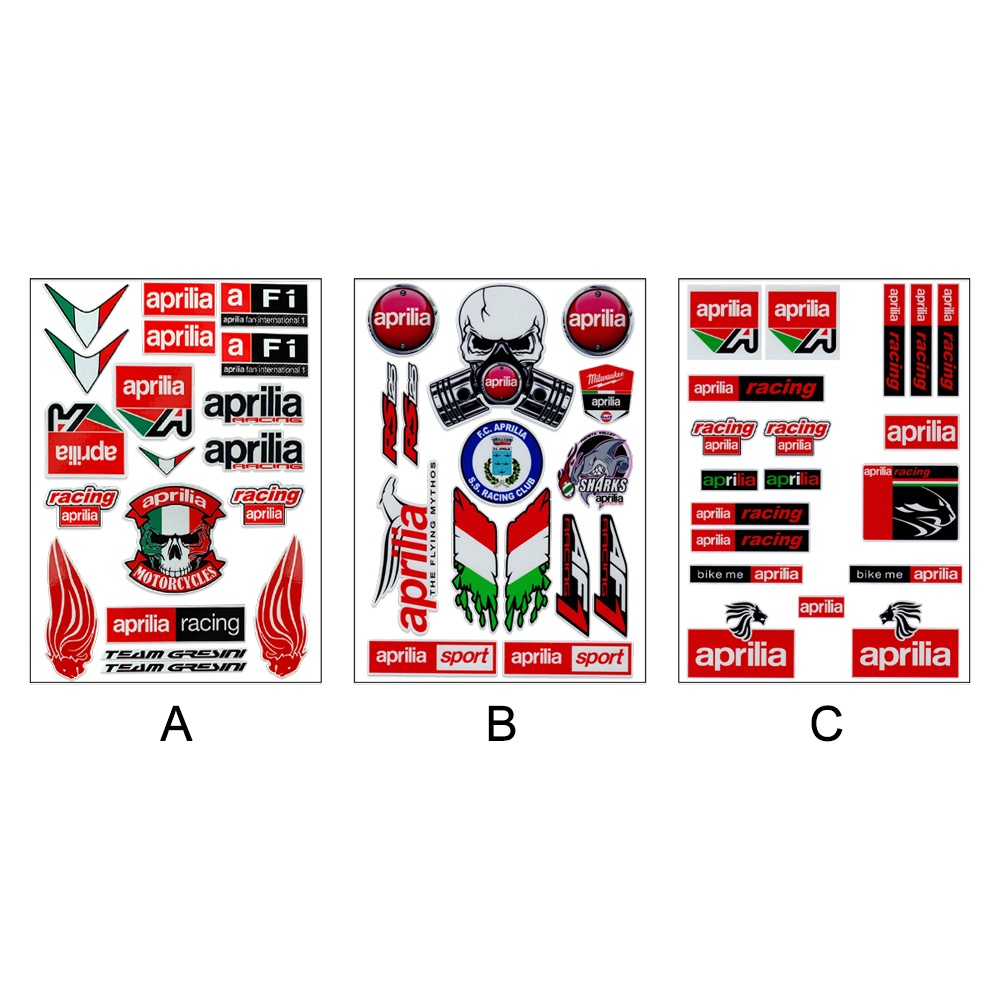 Đề can dán trang trí mũ bảo hiểm xe máy in logo Aprilia màu phản quang