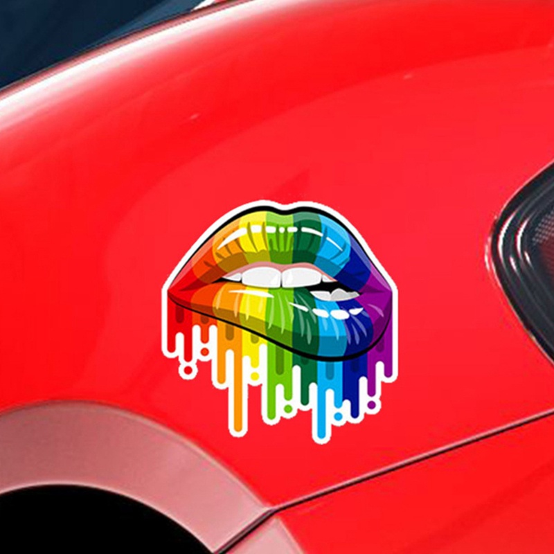 Miếng Dán Phản Quang Cảnh Báo An Toàn Hình Đôi Môi Mặt Trời Gợi Cảm Thông Dụng Trang Trí Xe Hơi / Xe Máy DIY