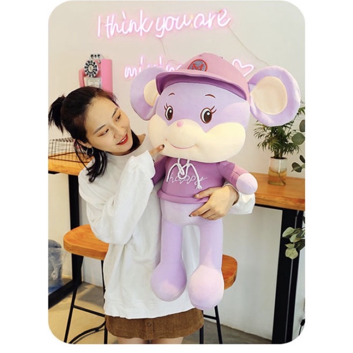 Gấu bông chuột mickey đội mũ✨Freeship✨chuột bông mickey siêu cute làm bằng bông sợi tơ 100% êm ái mềm mịn