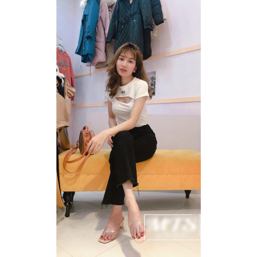 Áo Khoét Off Trước Ngực Chất Zip Quyến Rũ ( Ảnh thật 100%)