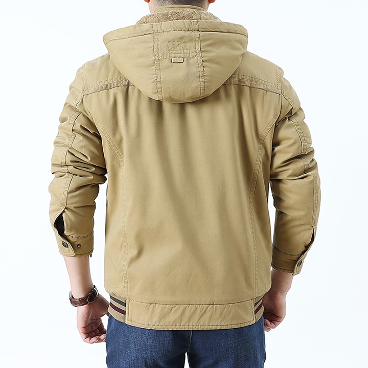 Áo khoác nam vải kaki lót lông dày, mềm, mặc ấm mùa đông - AK2202