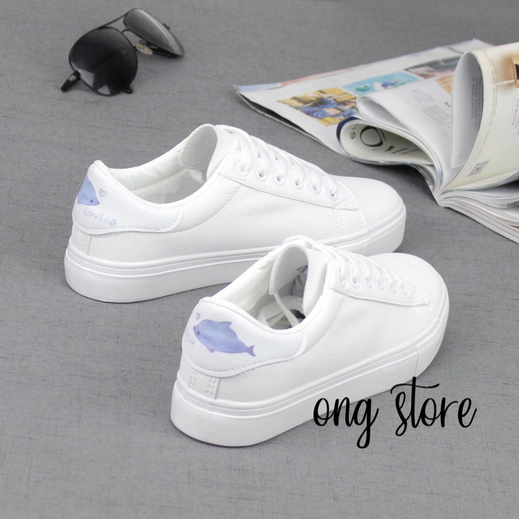 Giày thể thao giày sneaker nữ in hình cá