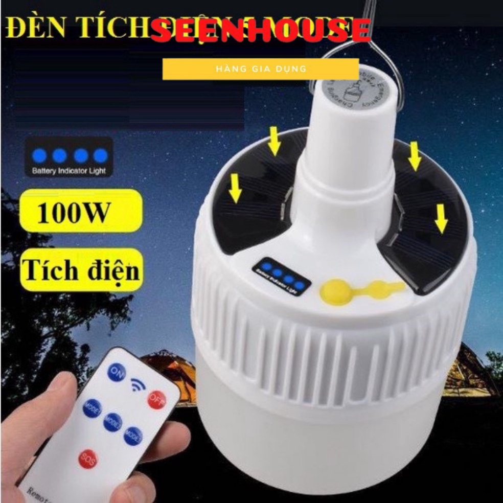 Bóng Đèn năng lượng Loại 100w có điều khiển từ Xa, Củ Sạc Kèm Theo SHOP BENA deal Sock