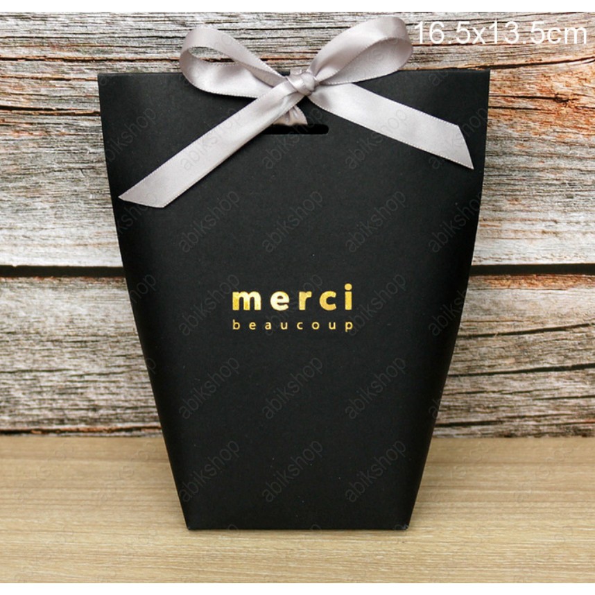 [Sỉ] Hộp quà xếp Merci beaucoup loại lớn siêu đẹp giá rẻ, tặng kèm ruy băng | BigBuy360 - bigbuy360.vn