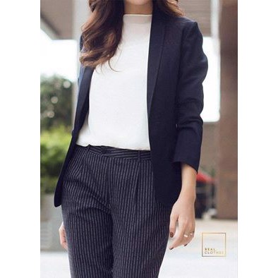 Blazer dài xanh đen_REAL