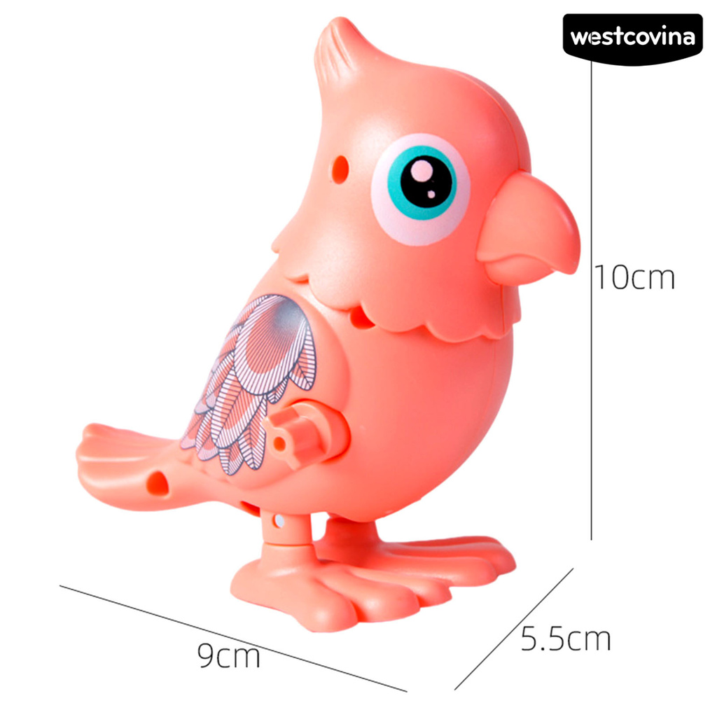Đồ chơi con vẹt biết nhảy lên dây cót xoay 360 độ