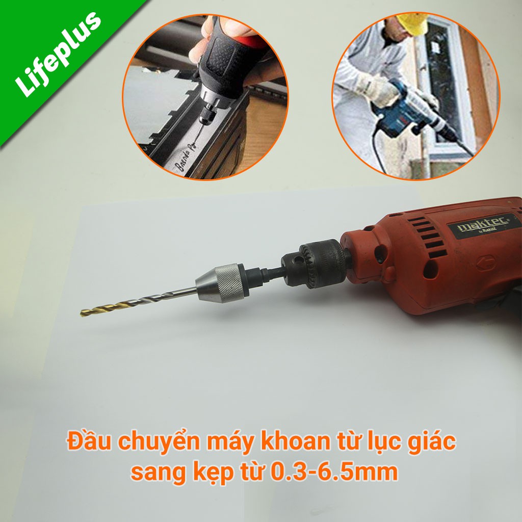 Đầu đổi máy khoan từ lục giác sang kẹp 0.3-6.5mm