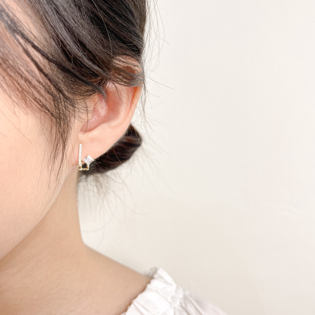 Bông tai nữ Bạc s925 + Titan + Hợp kim được phủ vàngg.14K hoa tai – mk01 9