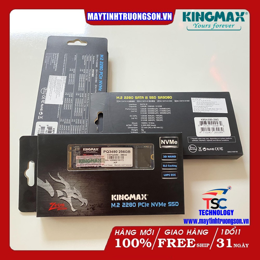 Ổ Cứng SSD KINGMAX Zeus PX3280 /PQ3480 128Gb/ 256Gb NVMe M.2 2280 PCIe