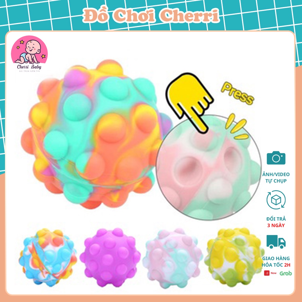 Bóng Pop It Phát Sáng Silicone, Đồ Chơi Trẻ Em Giải Trí Thông Minh Giải Tỏa Áp Lực