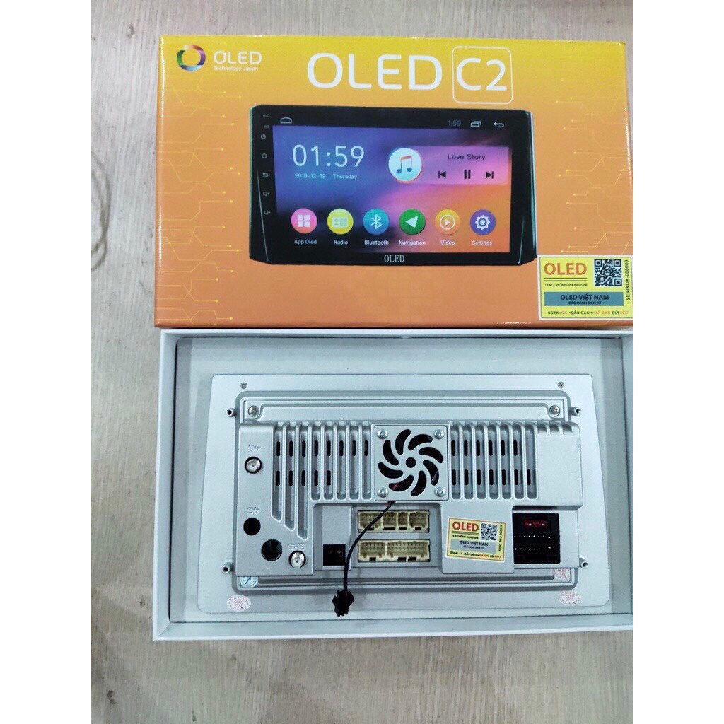 Màn Hình Android OLED C2 New Chip 8X có quạt tản nhiệt Huyndai i10 2021-2022, Kèm dưỡng và jack nguồn zin theo xe