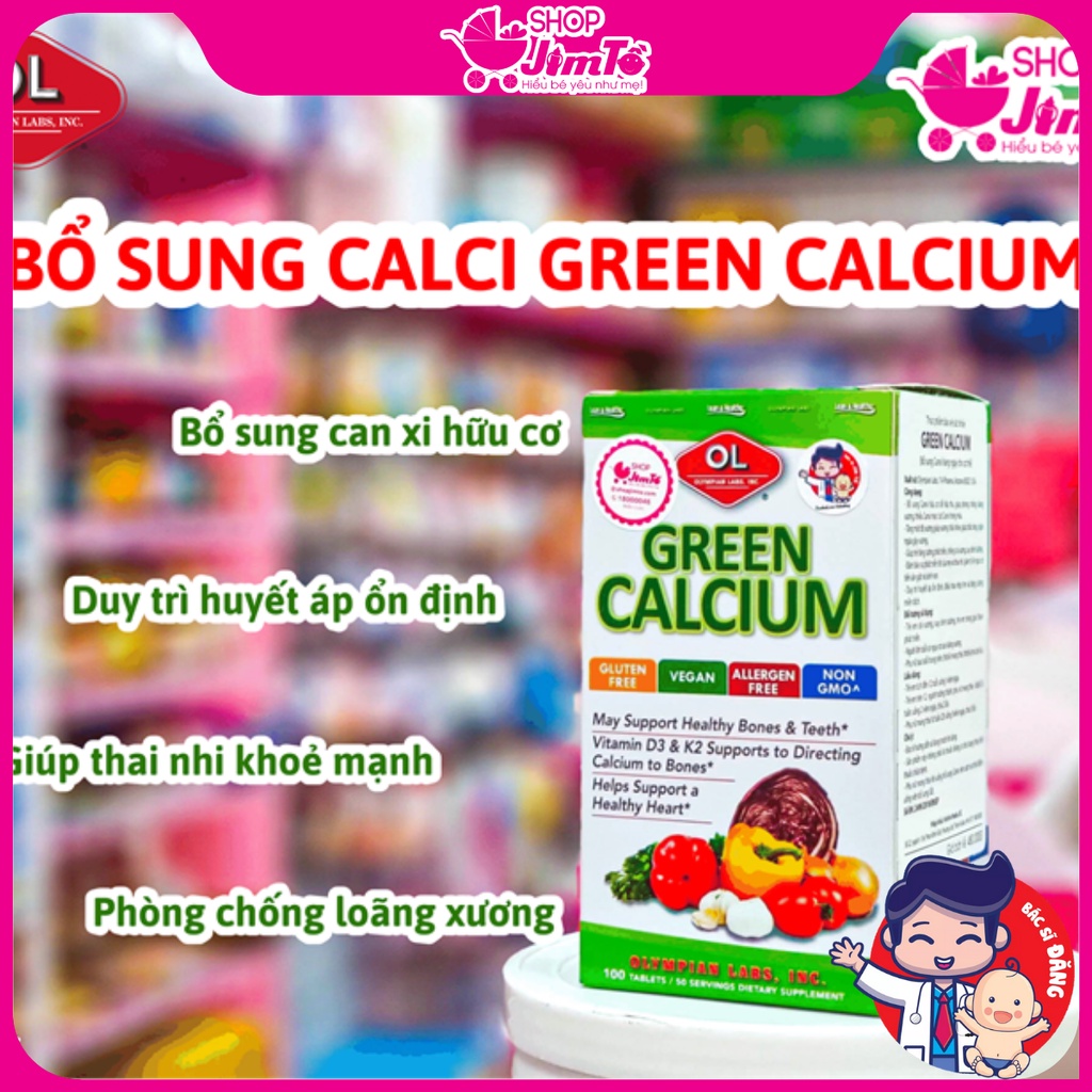 Canxi Hữu Cơ Green Calcium Olympian Labs Giúp Xương Chắc Khỏe Hộp 100v