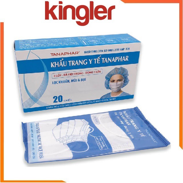 Khẩu Trang Y Tế 3 Lớp Tiệt Trùng - Gói Riêng Mỗi Chiếc - Màu Trắng, Giúp Lọc Khuẩn, Mùi, Bụi Mịn Đến 99%. Kingler 7066