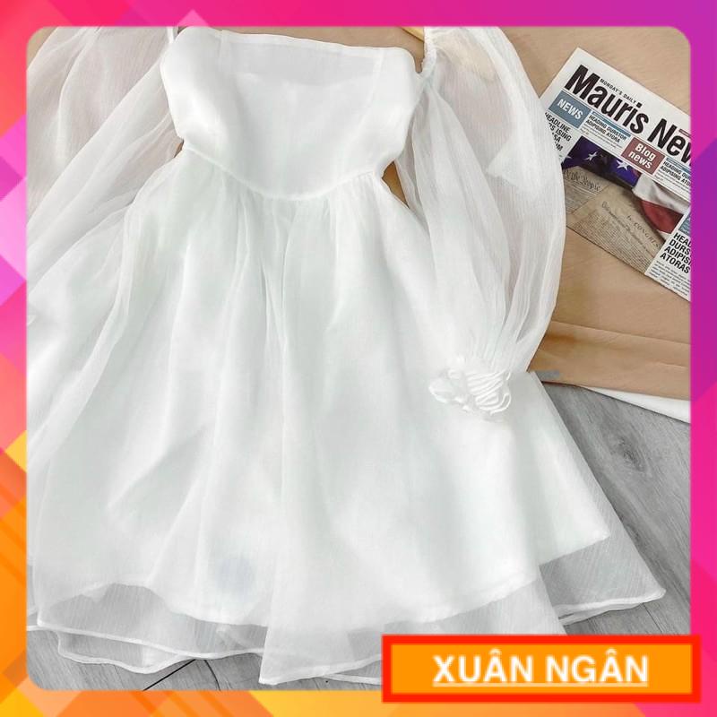 SÉT ĐẦM VOAN KIẾN ÁNH KIM TẶNG KÈM QUẦN