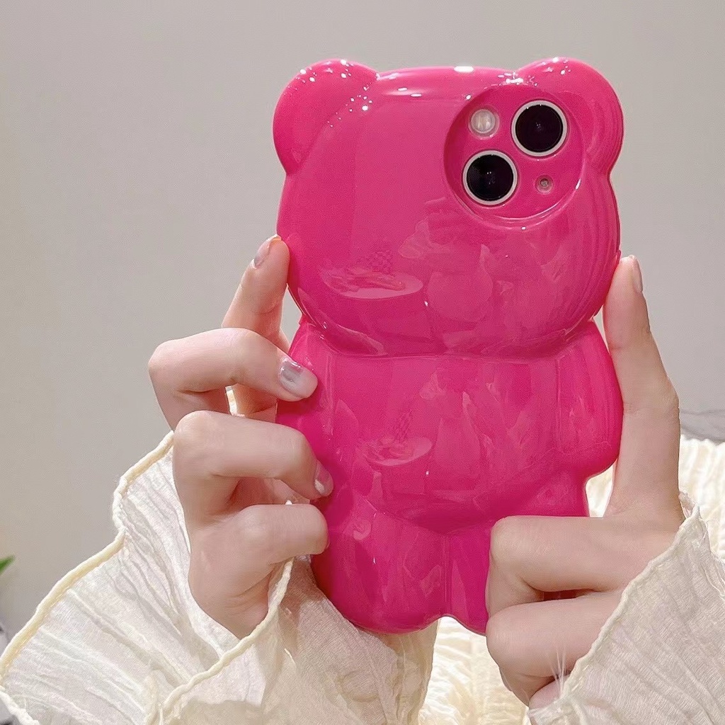 Ốp Điện Thoại Hình Gấu 3D Cho iPhone 14 Pro Max 14 Plus 13 Pro Max 12 Pro Max 11 Pro Max X Xs Max XR
