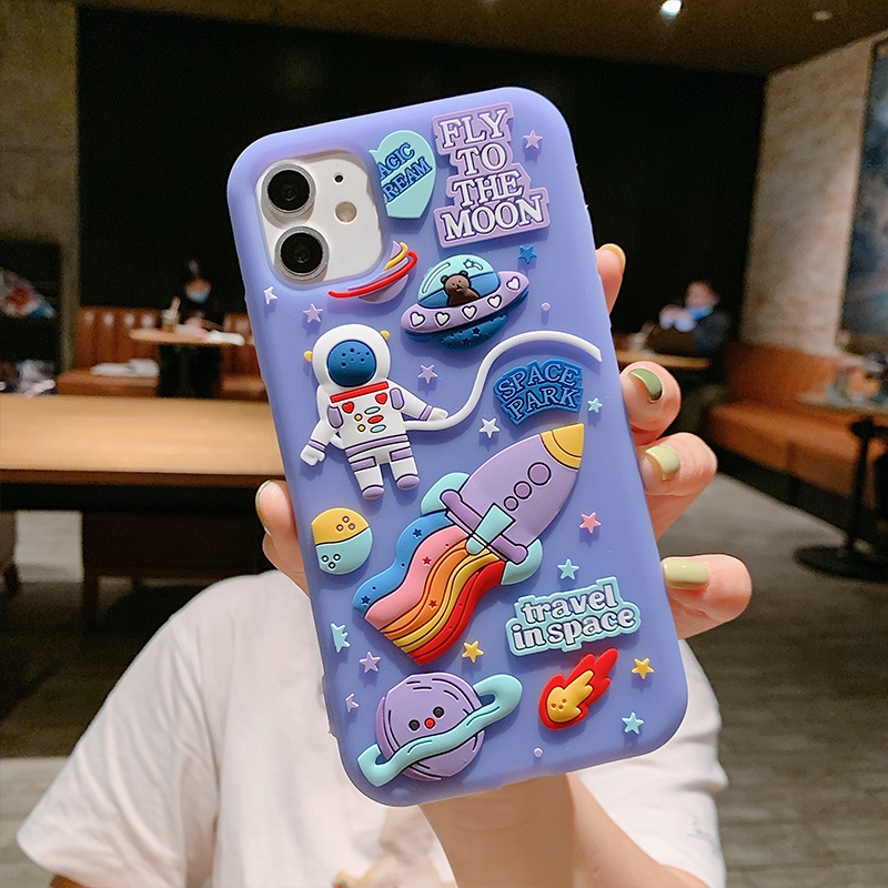Hoạt Hình Ốp Điện Thoại Silicon Mềm Hình Phi Hành Gia Không Gian Ba Chiều Cho Iphone 6 6s 7 8 Plus Xs Max Xr 11 Pro Max Se2020 | BigBuy360 - bigbuy360.vn
