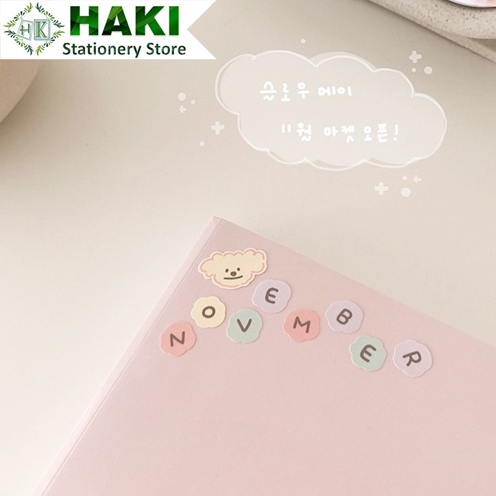 Sticker cute trang trí sổ dễ thương HAKI, hình dán sticker chữ cute đáng yêu hàn quốc giá rẻ ST42
