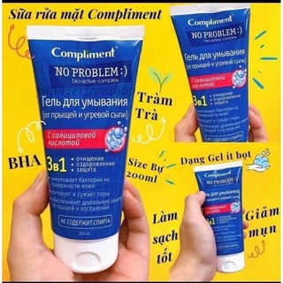 [ CHÍNH HÃNG ] Sữa rửa mặt Compliment No Problem dạng gel giảm viêm, mụn
