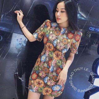 Váy hoa gấm hot