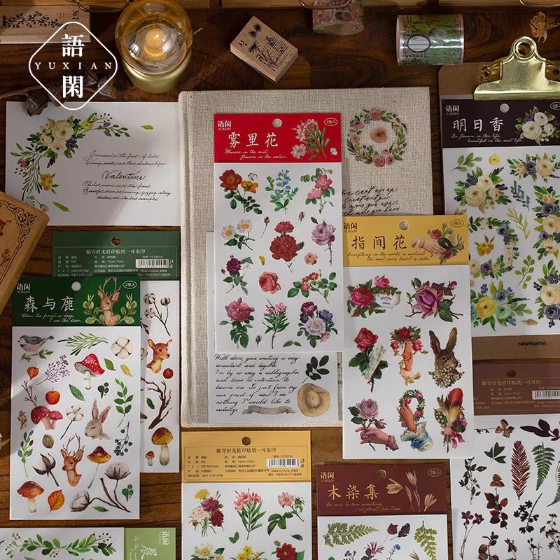Set 2 miếng stickers dạng hình xăm có thể dán lên vải canvas DIY