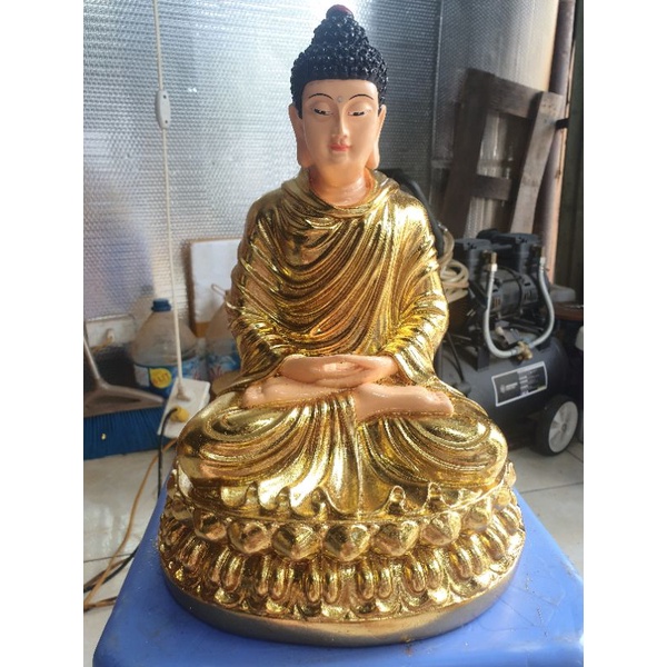 Tượng Bổn Sư Thích Ca Mâu Ni dát vàng 30cm