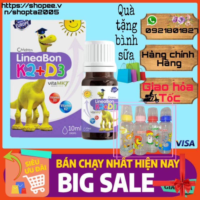 Vitamin D3 và K2 tặng gay bình sữa 250 ml