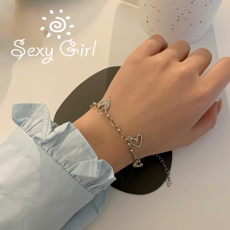 Vòng Đeo Tay Đính Đá Phối Tua Rua Phong Cách Punk Hiphop