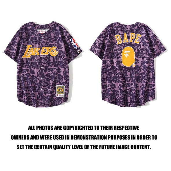 Áo Sơ Mi Đồng Phục Bóng Chày BAPE X NBA DB30 Giản Dị Dành Cho Nam Và Nữ