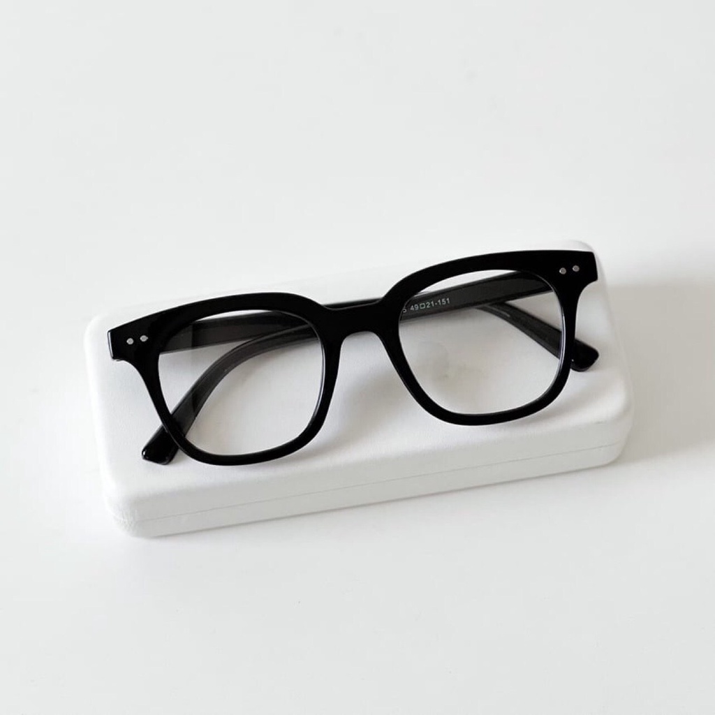 Kính giả cận nam nữ chữ V hottrend, mắt kính không độ gọng tròn chống ánh sáng xanh phong cách Ulzzang LUMINA 027