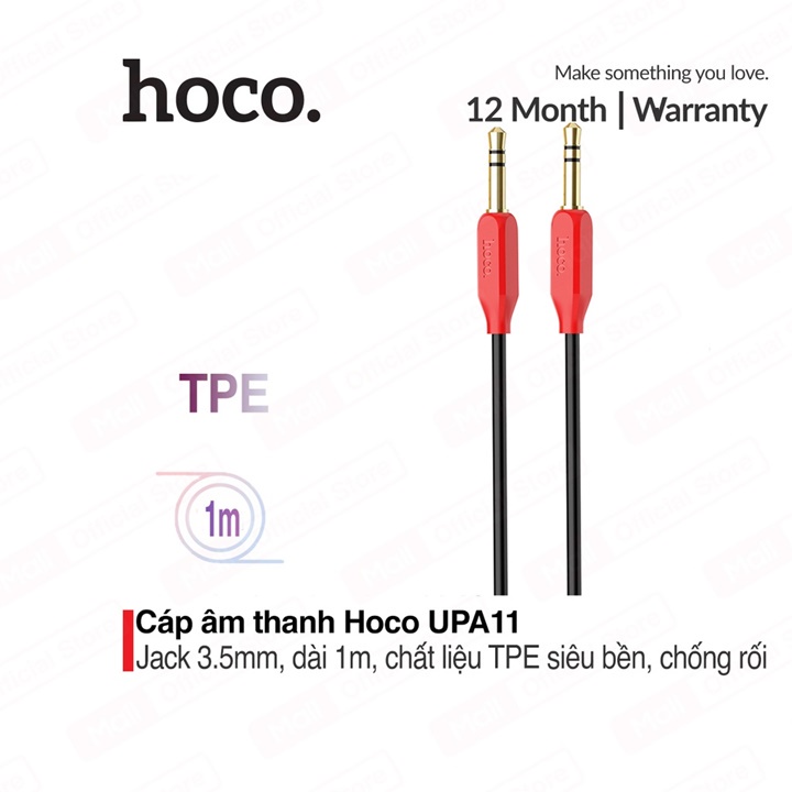 Cáp Hoco UPA11 Jack 3.5 2 Đầu Dài 1m