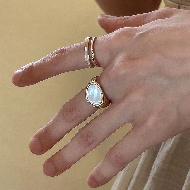 Nhẫn May Mắn Bằng Hợp Kim Màu Xanh Lá / Xanh Lá Phong Cách Hàn Quốc Cá Tính Có Thể Điều Chỉnh