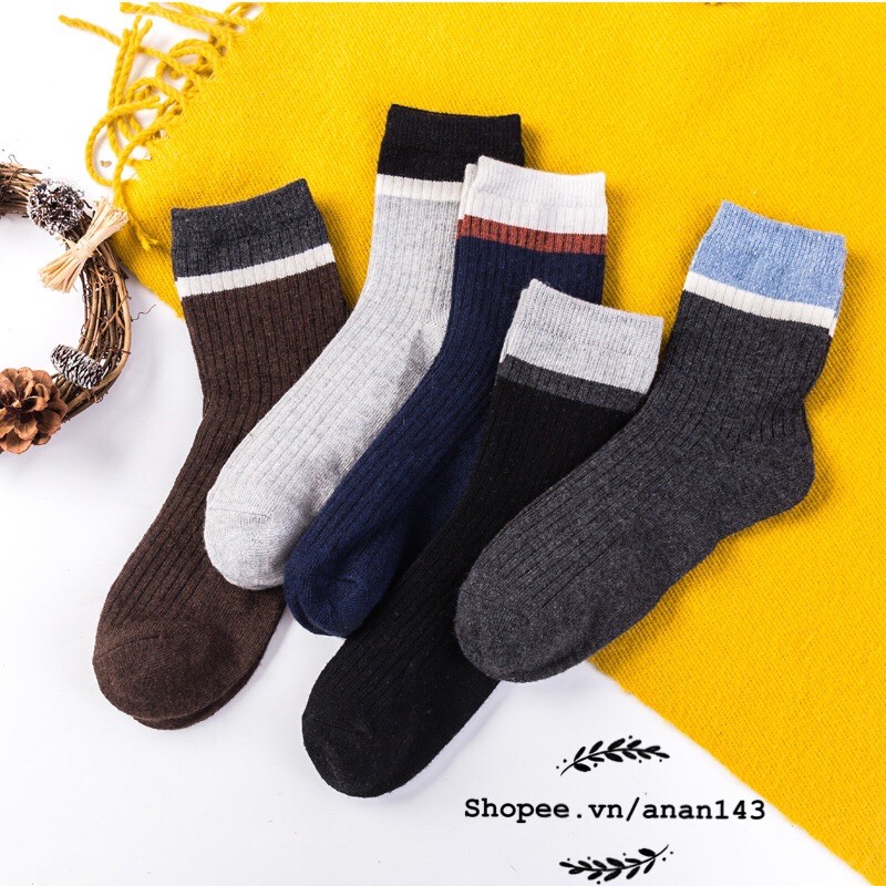 SET 5 ĐÔI TẤT NAM cổ cao phối màu