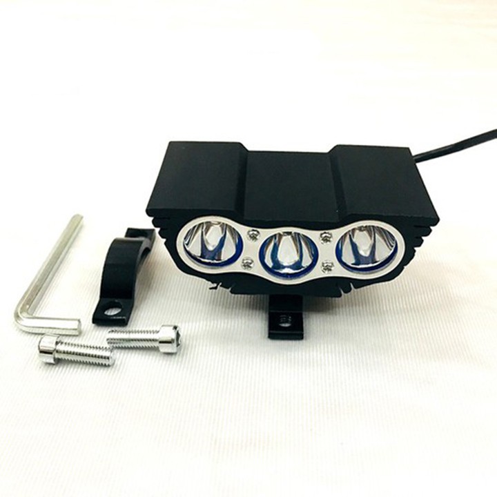 Đèn mắt cú X3 siêu sáng, Đèn Led trợ sáng xe máy mắt cú 3 bóng dành cho mọi loại xe - DL3MC
