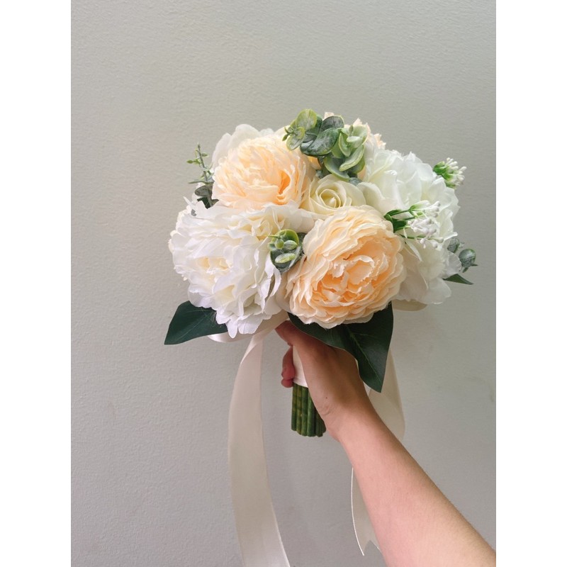 Set hoa cưới mẫu đơn và vòng hoa