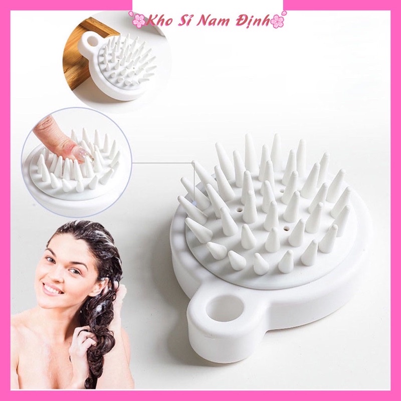 Lược Gội Đầu Silicon Xuất Nhật Bản Muji Bàn Chải Massage Da Đầu Kích Thích Mọc Tóc Giảm Stress