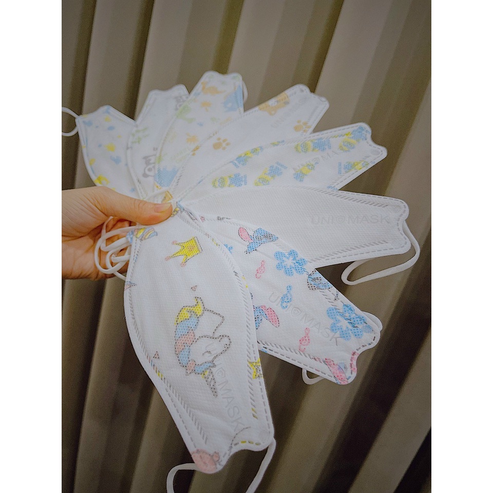 50c Khẩu trang KF94 Trẻ Em  Hàng Chính Hãng Uni Mask 4 Lớp Dày Dặn Chống Bụi Kháng Khuẩn