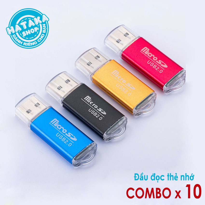 Combo 10 đầu đọc thẻ nhớ microSD/TF vỏ nhôm